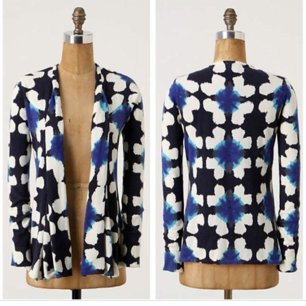 Anthropologie Tabitha Kaleidolight Open Cardigan Sweater Tie Dye Kaleidoscope S